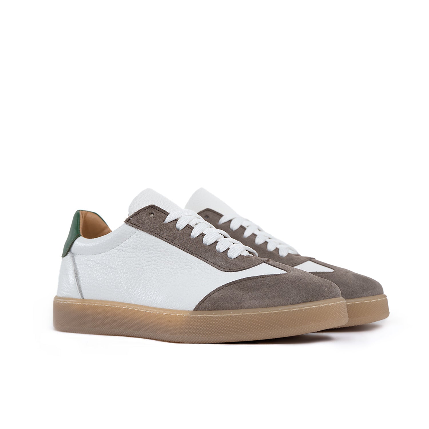 Fusion sneakers lichte amberkleurige zool heren in echt bottolaat leer