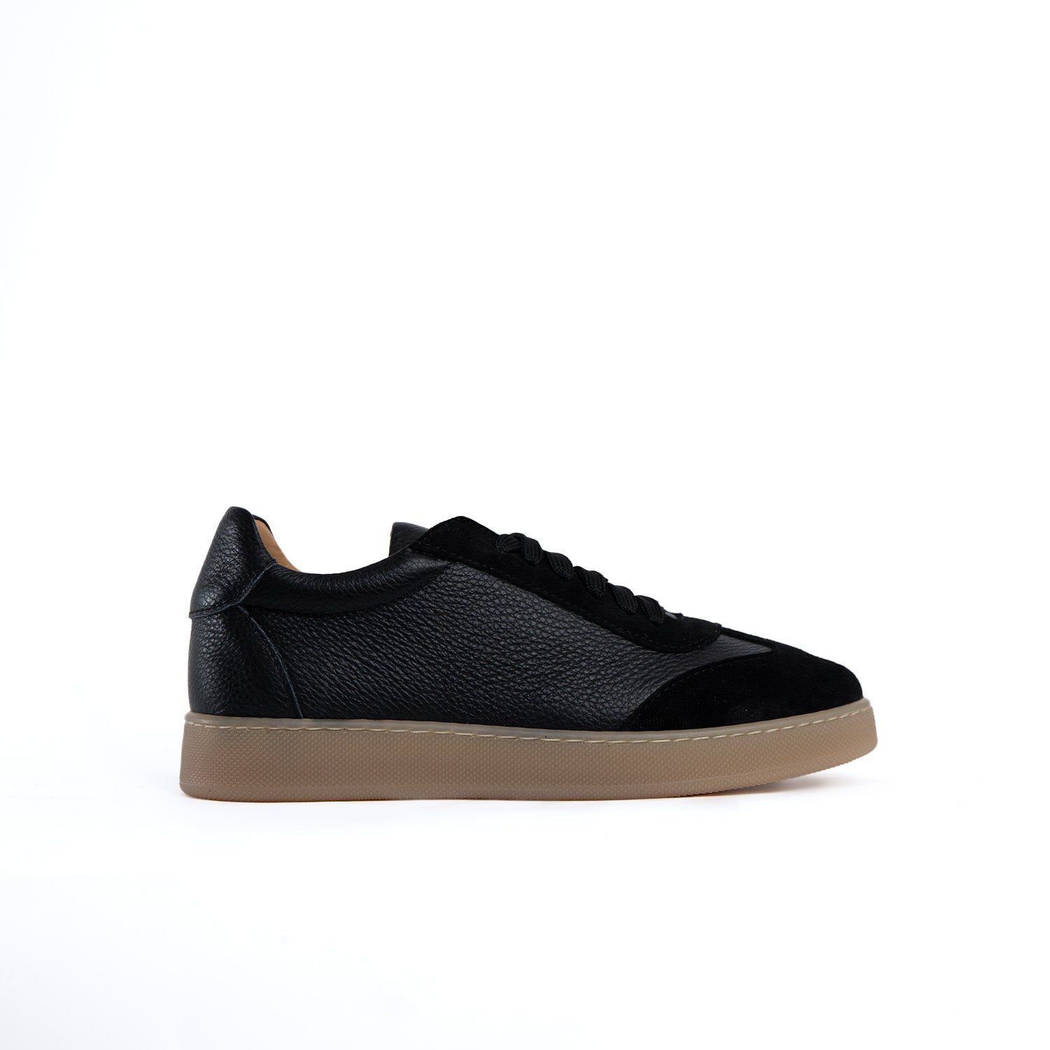 Fusion sneakers lichte amberkleurige zool heren in echt bottolaat leer