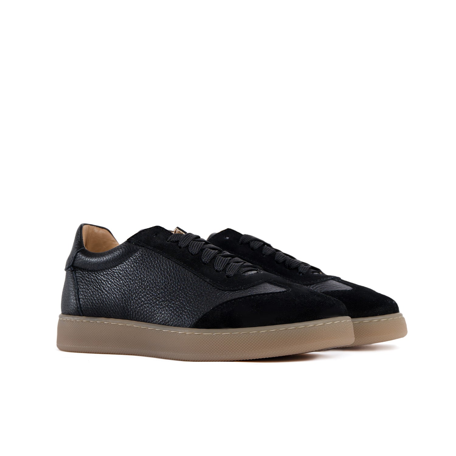 Fusion sneakers lichte amberkleurige zool heren in echt bottolaat leer