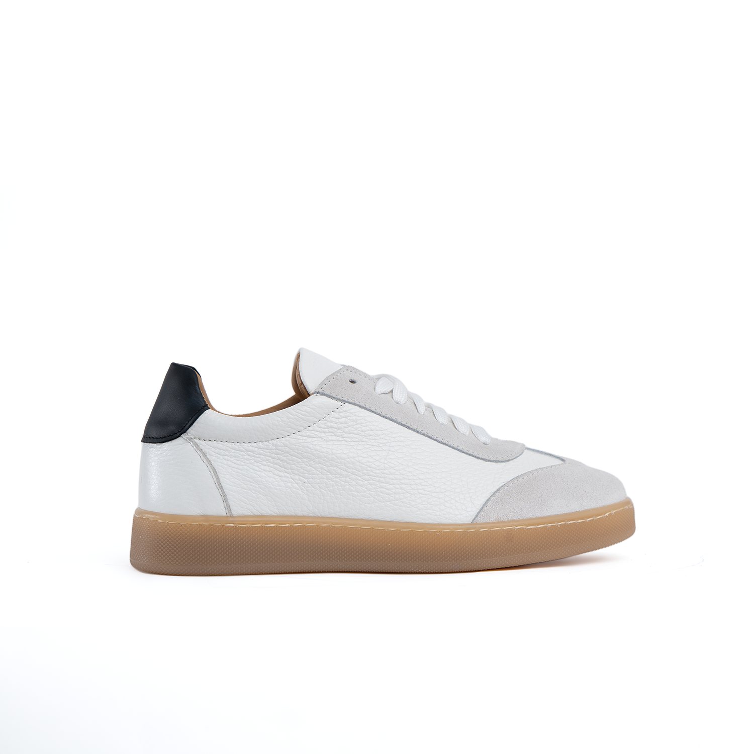 Fusion sneakers lichte amberkleurige zool heren in echt bottolaat leer