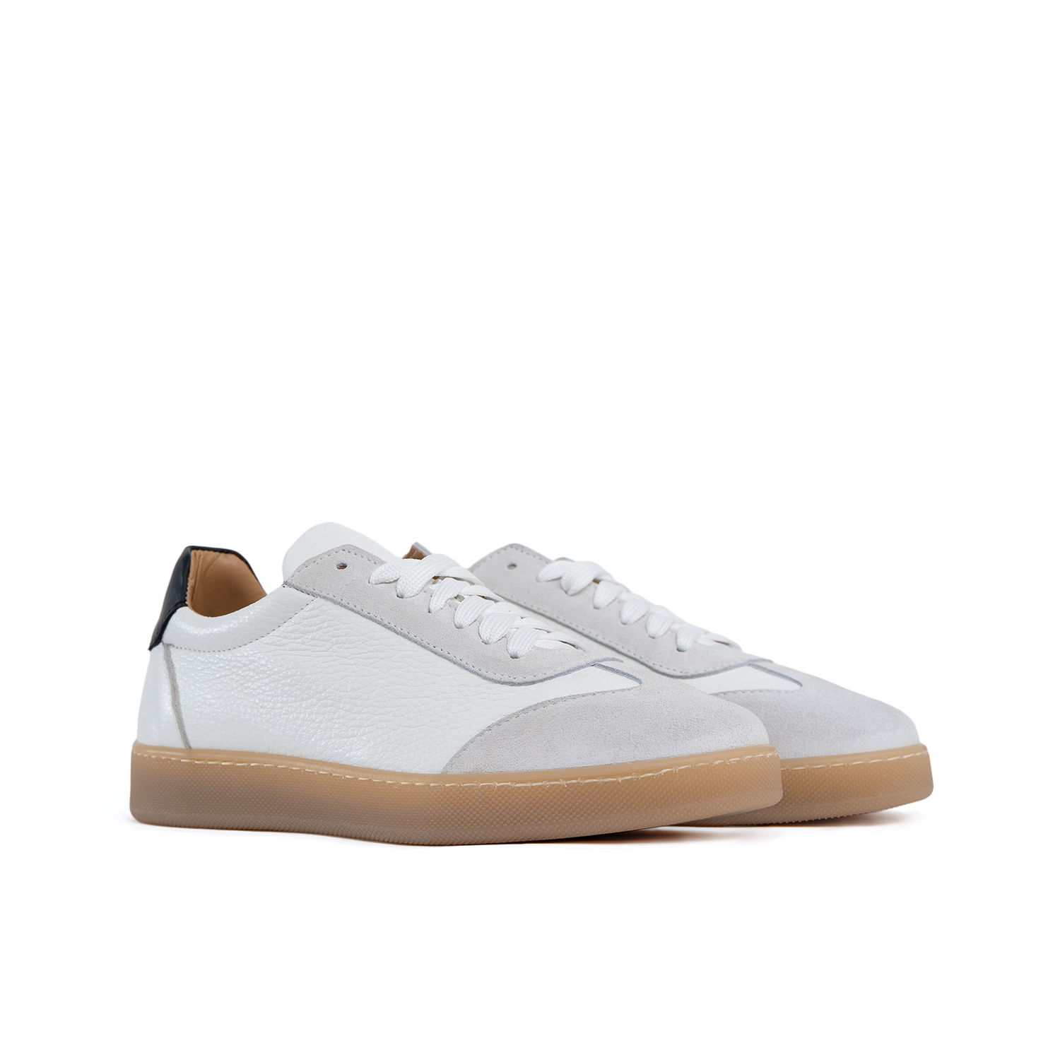 Fusion sneakers lichte amberkleurige zool heren in echt bottolaat leer