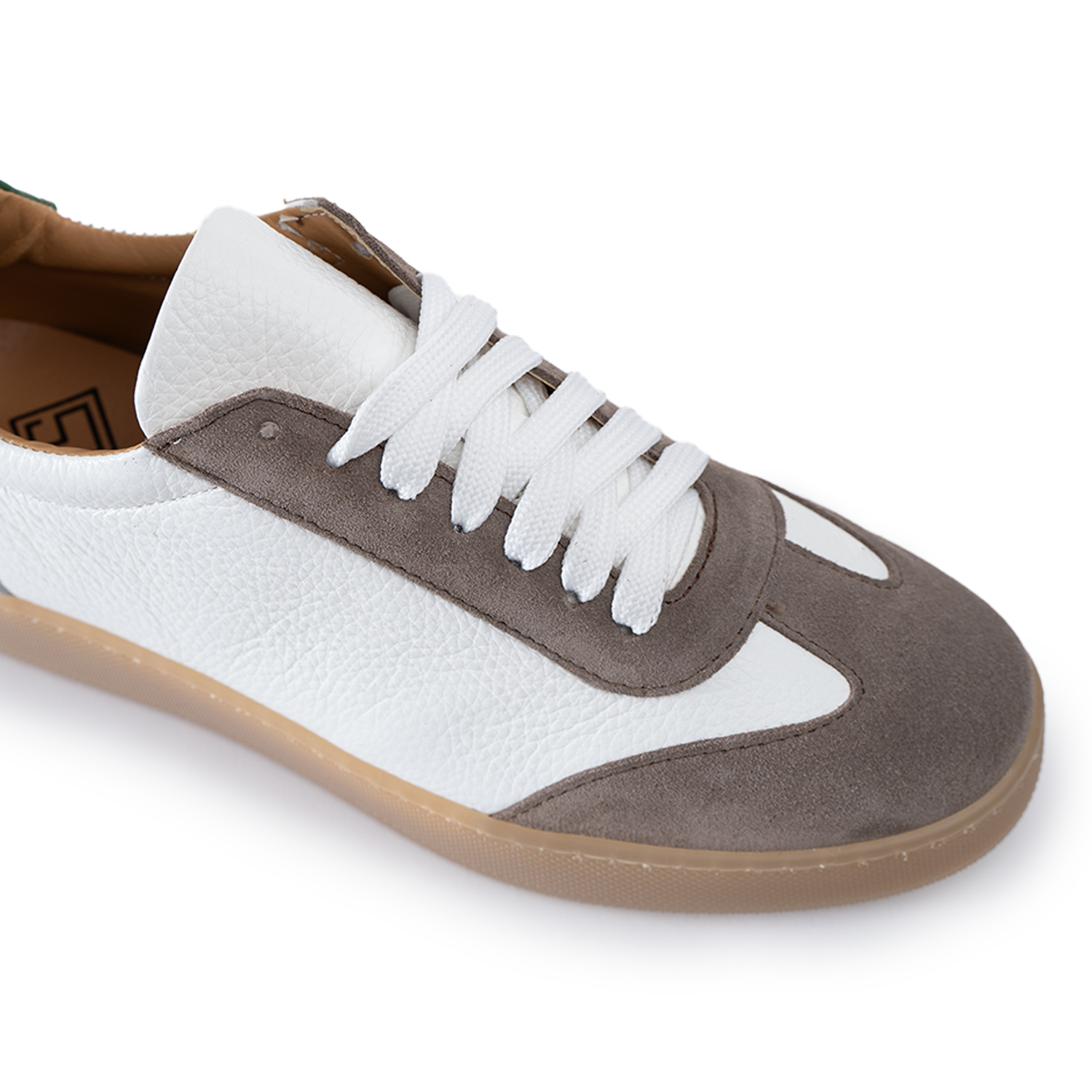 Fusion sneakers lichte amberkleurige zool heren in echt bottolaat leer