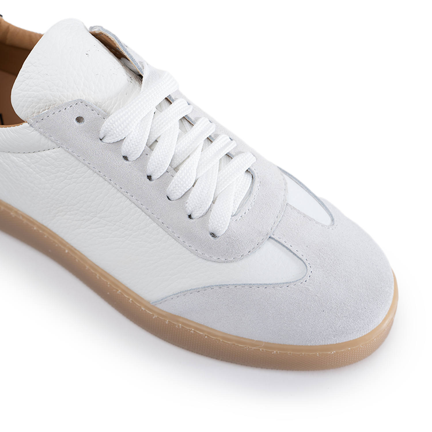 Fusion sneakers lichte amberkleurige zool heren in echt bottolaat leer