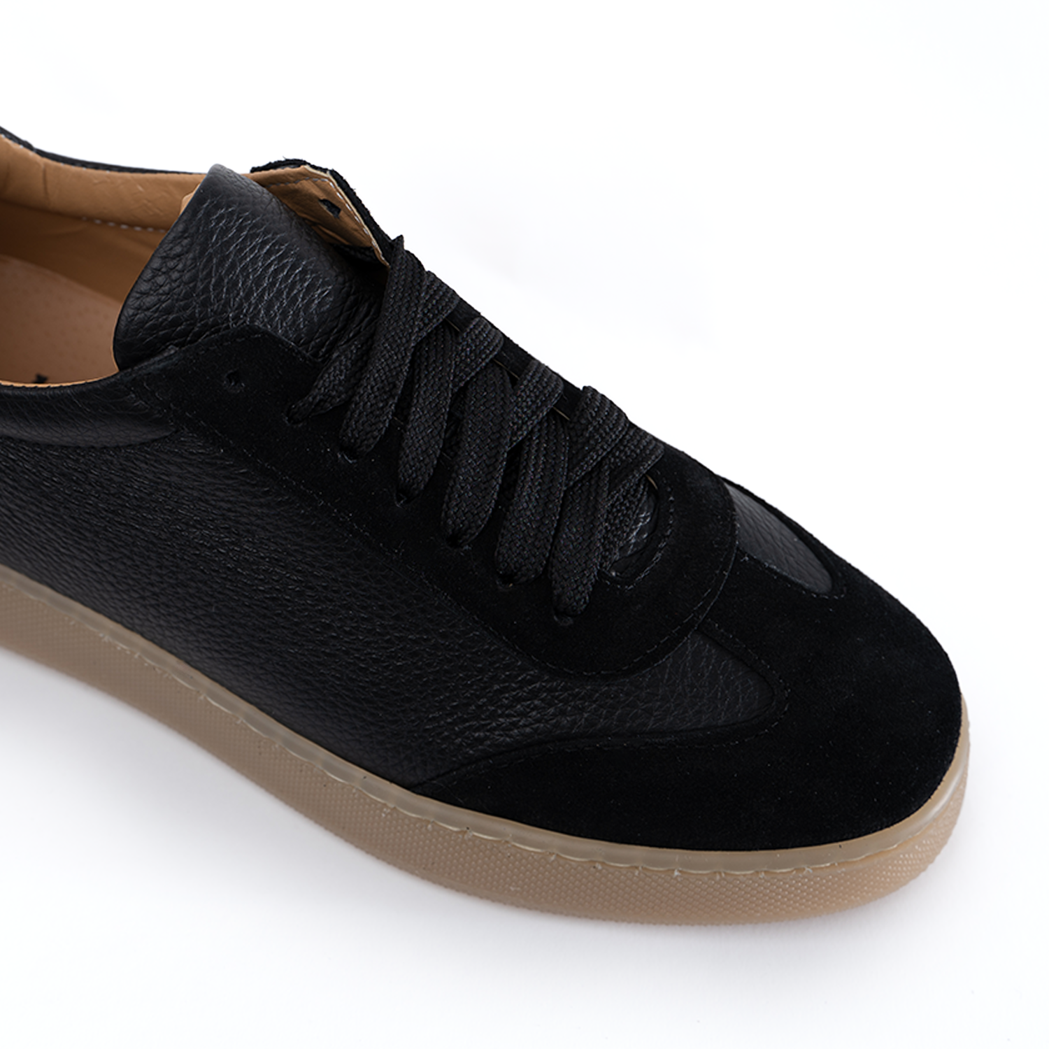 Fusion sneakers lichte amberkleurige zool heren in echt bottolaat leer
