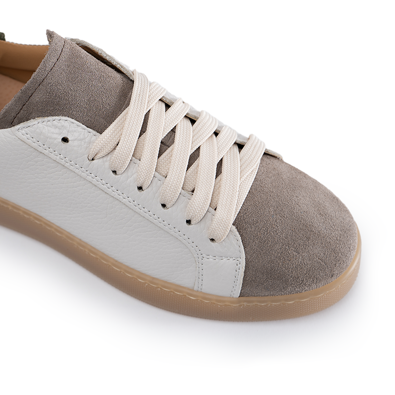 Urban Sneakers Heren Echt Leer Gebotteld Suède Inzetstukken