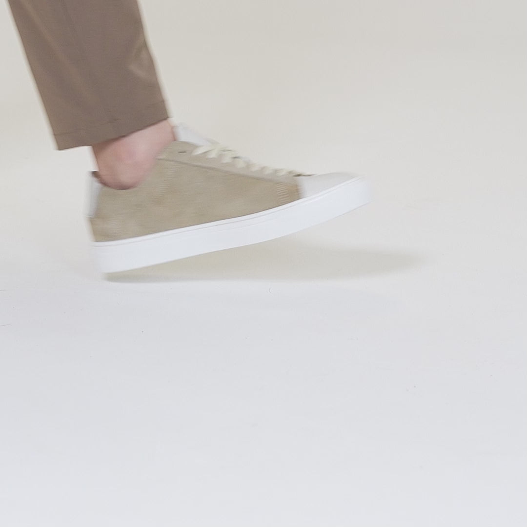 Nova sneakers heren in suède met leren inzetstukken